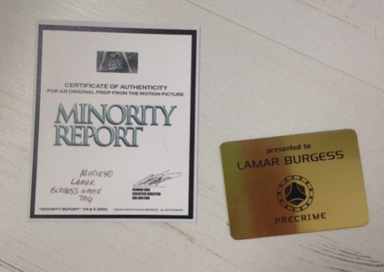 Minority Report Plaque